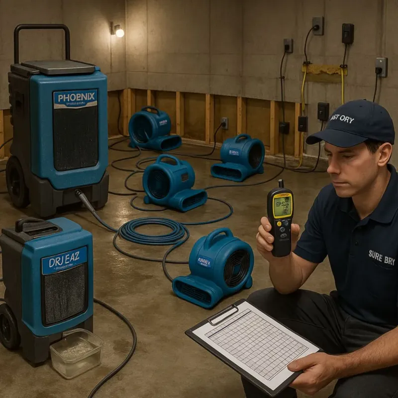 Structural Drying and Dehumidification process in Cedar County, MO